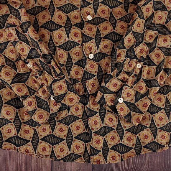 Gitman Bros Mens Size Large Multicolor Geometric Long Sleeve Button Up Shirt - Picture 7 of 14